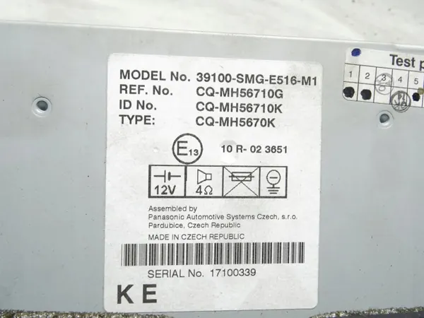 Changer CD Honda Civic VIII OEM 39100SMGE516M1 image 3