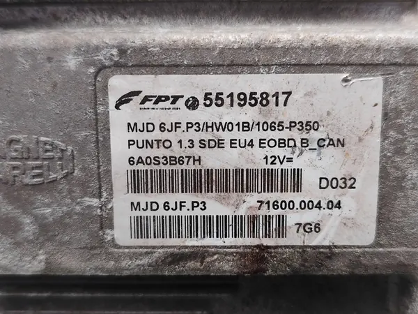 Module ECU Fiat Punto 1.3 JTD Diesel 55195817 image 7