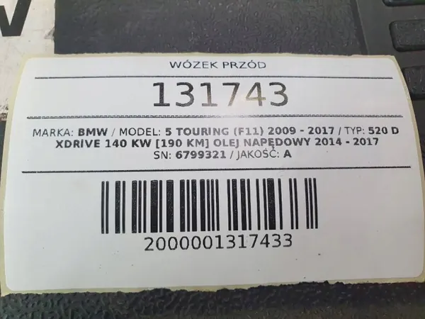 Voorasdrager OEM 6799321 voor BMW 5 F10/F11 image 5