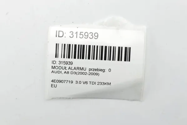 Módulo de alarme Audi A8 D3 OEM 4E0907719 Usado image 5