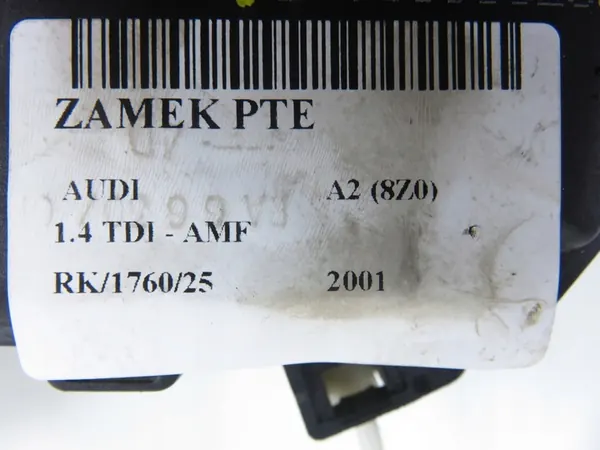 Bakre Höger Lås Audi A2 (8Z0) OEM 8Z0839016D image 5