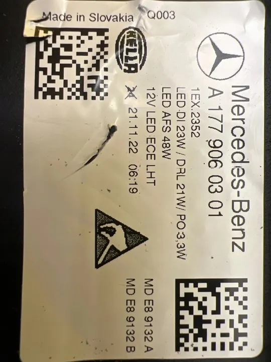 Linker Lamp Mercedes A-Klasse W177 19- Full LED A1779060301 image 3