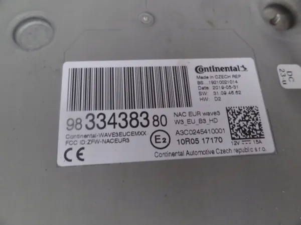 Panel Radio Citroen DS7 Crossback 2019 OEM 9833438380 image 4