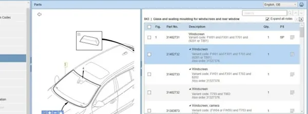 Begagnad Volvo OE framruta OEM 31327376 image 7