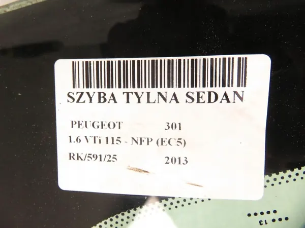 Gebruikt Achterruit OEM SZYBA TYLNA PEUGEOT 301 SEDAN image 7