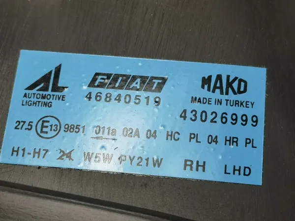 Rechtes Scheinwerfer Fiat Albea Palio II 46840519 image 4