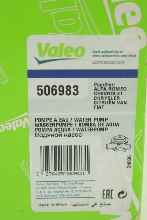 Valeo 506983 Vattenpump, motor kylning image 5