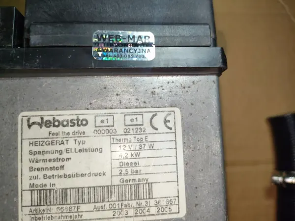 Kit Webasto OEM zestaw webasto citroen berlingo image 8