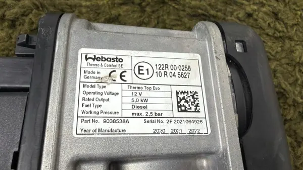 Webasto Standkachel Peugeot 508 Audi A5 SQ5 T6 OEM E1122R000258 image 3