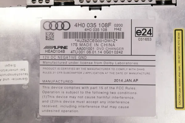 Changer DVD Audi OEM 4H0035108F pour A6 A7 C7 A8 image 3