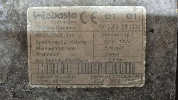 Aquecedor Webasto Thermo Top C OEM 9014489A para IVECO DAILY image 3