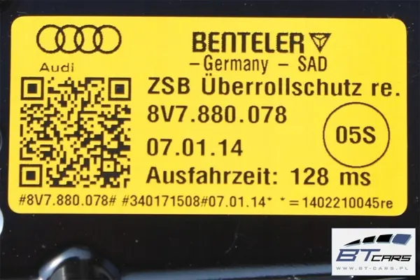 Audi A3 Cabrio Rullkäge OEM bt-cars-13056 Säkerhet image 7