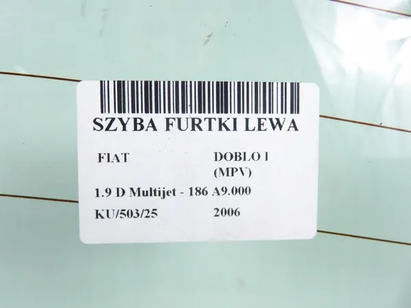 Fiat Doblo I Linke Hintertürscheibe OEM SZYBA LEWA TYLNA image 7