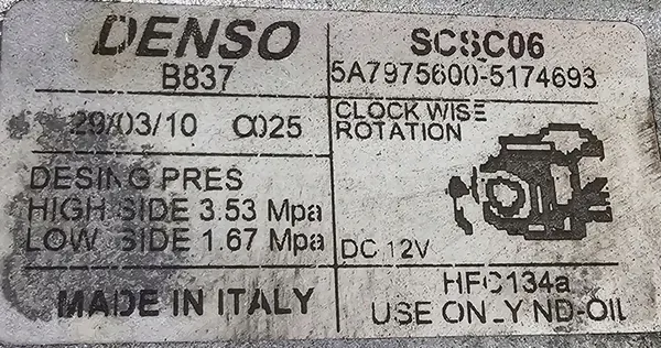 Compressore AC Originale Fiat / Lancia - 5A7975600 image 2