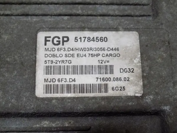 ECU FIAT DOBLO I 1 LIFT 1.3 JTD 51784560 image 2