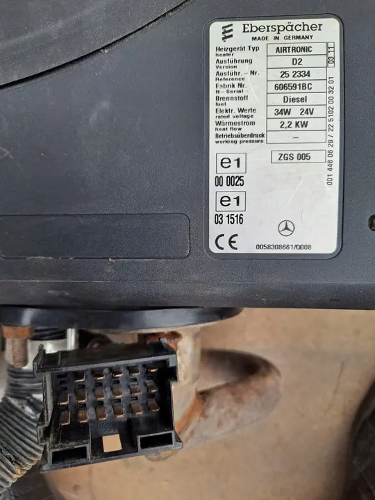 WEBASTO AIRTRONIC D2 MERCEDES ATEGO A0058308661 image 2