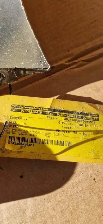 OPEL ASTRA G II 98 - Höger Framskärm image 2