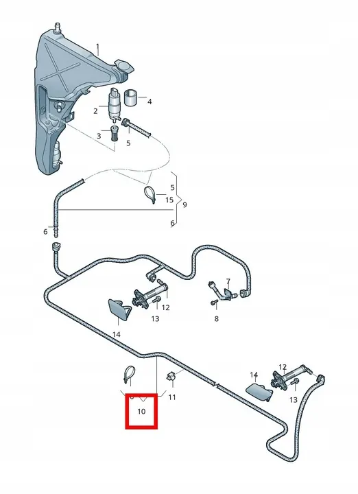 Tuyau de lave-glace Audi A6 C7 4G0 Lift, OEM 4G0955970Q image 2