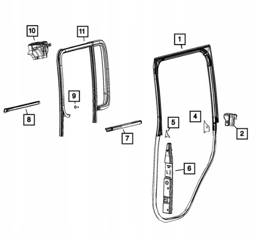 Sivutiiviste OEM 68271722A Jeep Wrangler JL 2018+ image 3