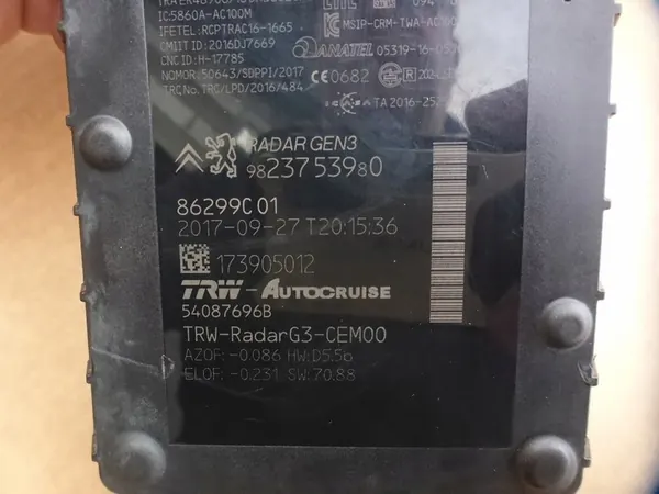 Opel Peugeot Radaravståndssensor ACC 9823753980 image 6