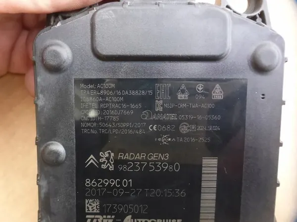 Opel Peugeot Radaravståndssensor ACC 9823753980 image 7