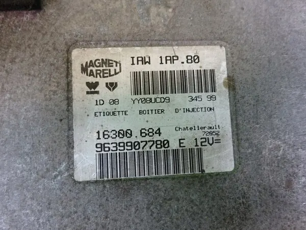 Motorstyrningsenhet PEUGEOT 206 1.1 2000 OEM 9639907780 image 3