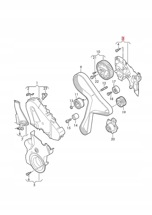VW Arteon Täcklock Kamrem 05L109145C 05L907284 image 2