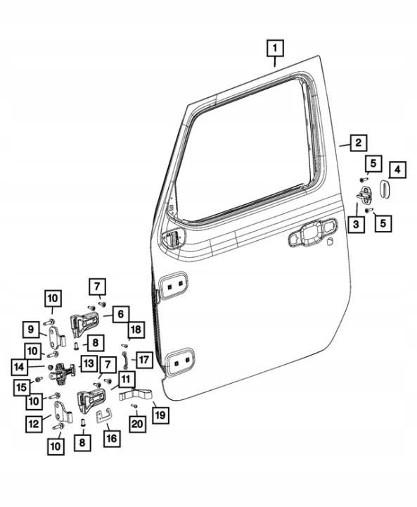 Deurstop OEM 68297663AB voor Wrangler JL Gladiator image 3