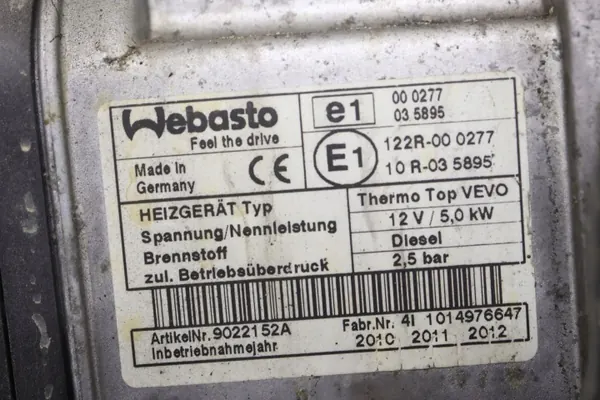 Chauffage stationnaire Webasto OEM 7N0815065M Seat Alhambra image 3