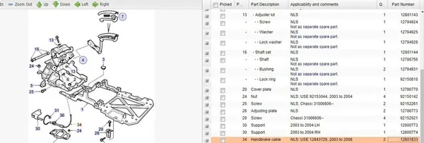 Cable de freno de mano Saab 9-3 (YS3F) 12843729 image 5