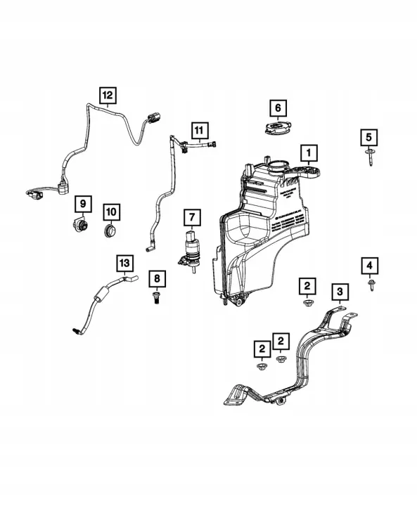 Pesulaitteen Säiliön Kiinnike OEM 68337889AC Jeep Wrangler JL image 3