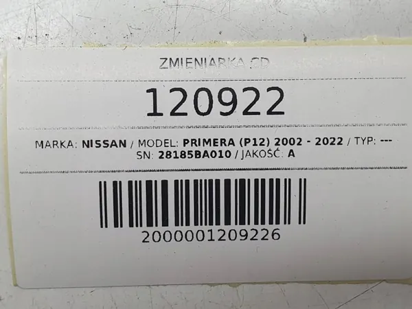 OEM 28185BA010 Troca CD para Nissan Primera P12 image 6