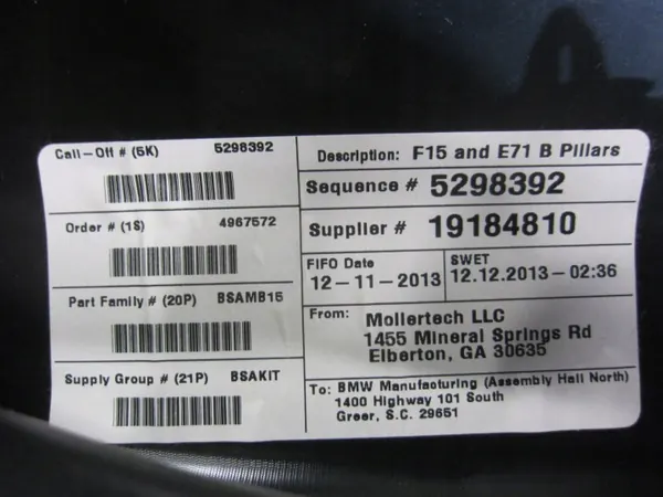 BMW X5 F15 B-stijlafdekking Rechts OEM 51437382338 image 7