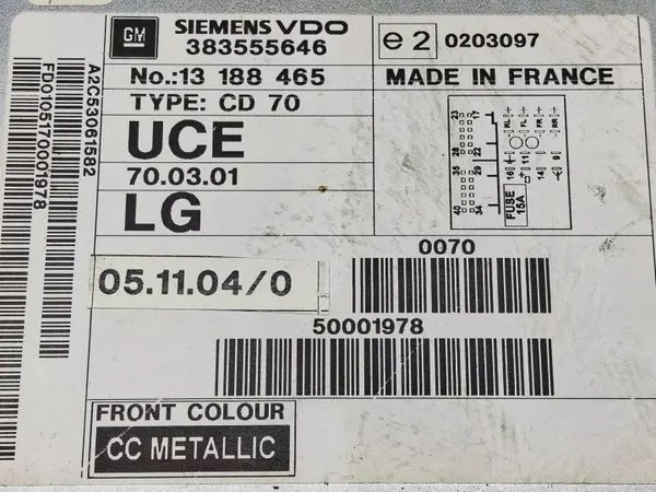 Radio Navigation Opel Zafira B OEM 13188465 image 5