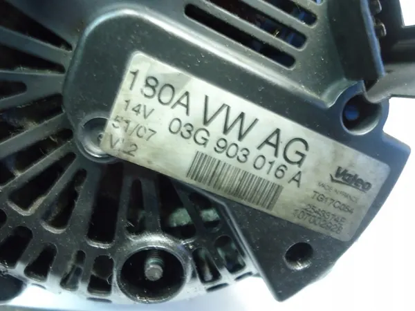 AUDI A4 B7 A6 C6 2.0TDI Vaihtovirtageneraattori 03G903016A image 7