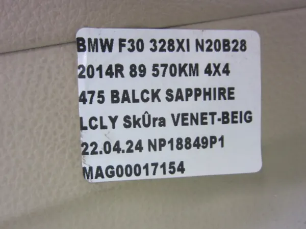 OEM 51169360529 Túnel Apoio de Braço BMW Couro Bege image 9