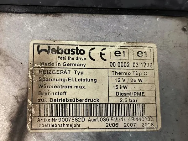 Chauffage stationnaire Webasto OEM MB440333 VW Touareg image 3