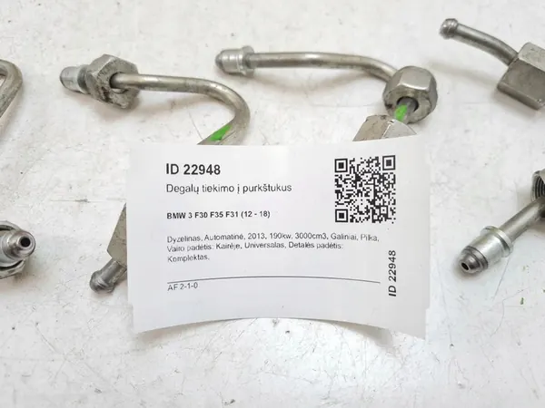 2013 BMW 3 F30 F35 F31 Polttoaineinjektorin putki image 7
