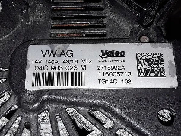 Audi A1 2017 Vaihtovirtageneraattori 1400tfsi OEM 04c903023m image 9