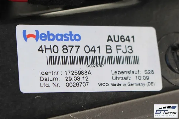 Toit Ouvrant Audi A8 OEM 4H0877041B Occasion image 9