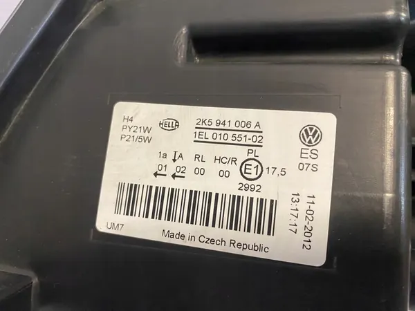 Oikea Etuvalaisin Volkswagen Caddy 4 2K5941006A image 6