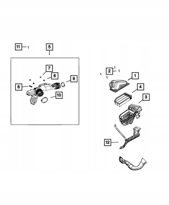 Boîtier de Filtre à Air Inférieur Jeep Wrangler JL 3.6 image 3
