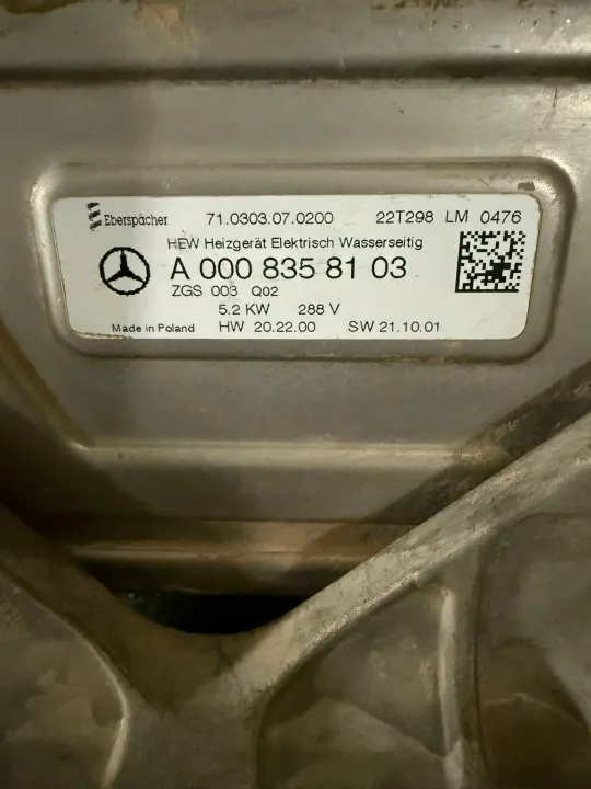 Chauffage batterie Mercedes-Benz EQS OEM A0008358103 image 7