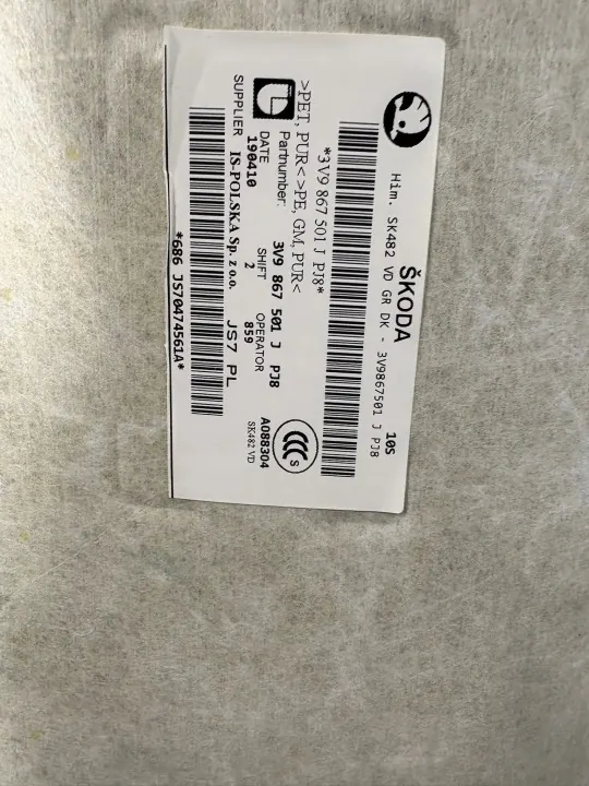 Plafonnier Skoda Superb III OEM 3V9867501J Occasion image 7