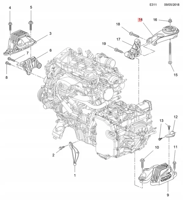 Supporto motore Opel Insignia B 23356092 image 2