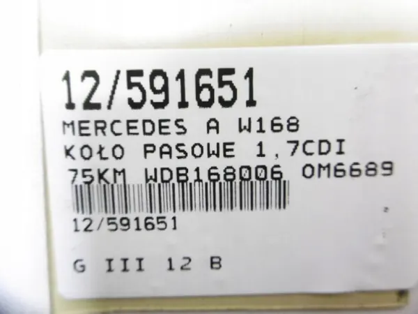 Polia do virabrequim W168 1.7CDI A1660300303 image 7