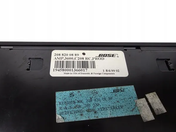 Mercedes CLK W208 Bose-vahvistin OEM 2088200889 image 3