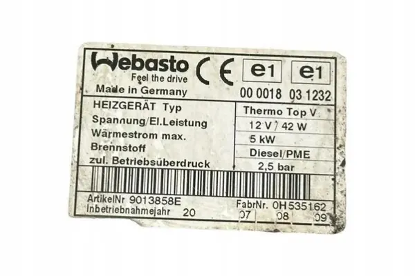 Webasto Lämmitys OEM 9009839N VW Passat B6:lle image 6
