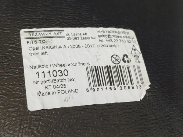 Aile avant gauche Opel Insignia A OEM RTEKO LUK1026 image 6