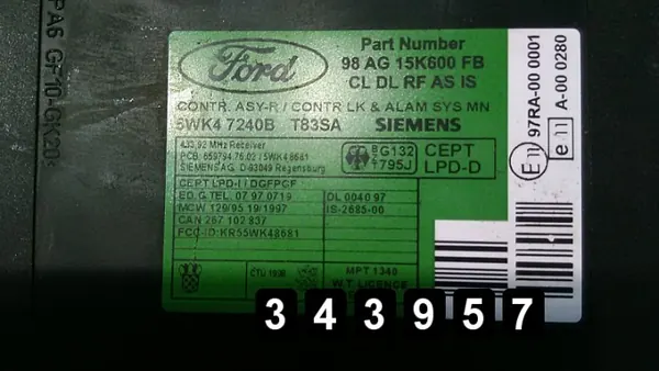 Ford Cougar ECU OEM AM-343957 - Begagnad image 3